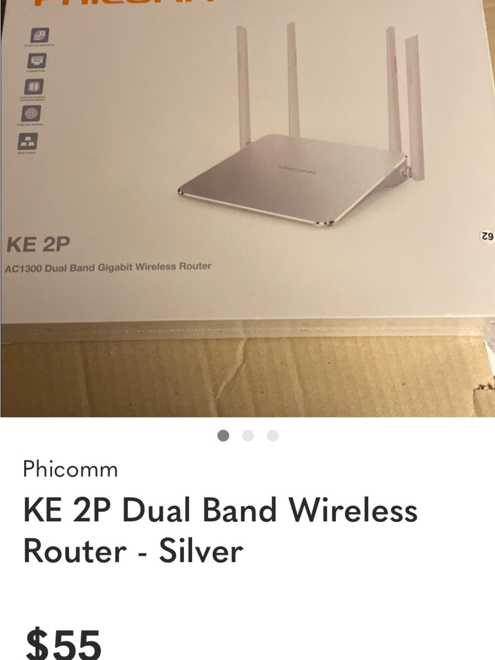 adidas Silver AC1300 Dual-Band Wireless Router with Four Antennas
